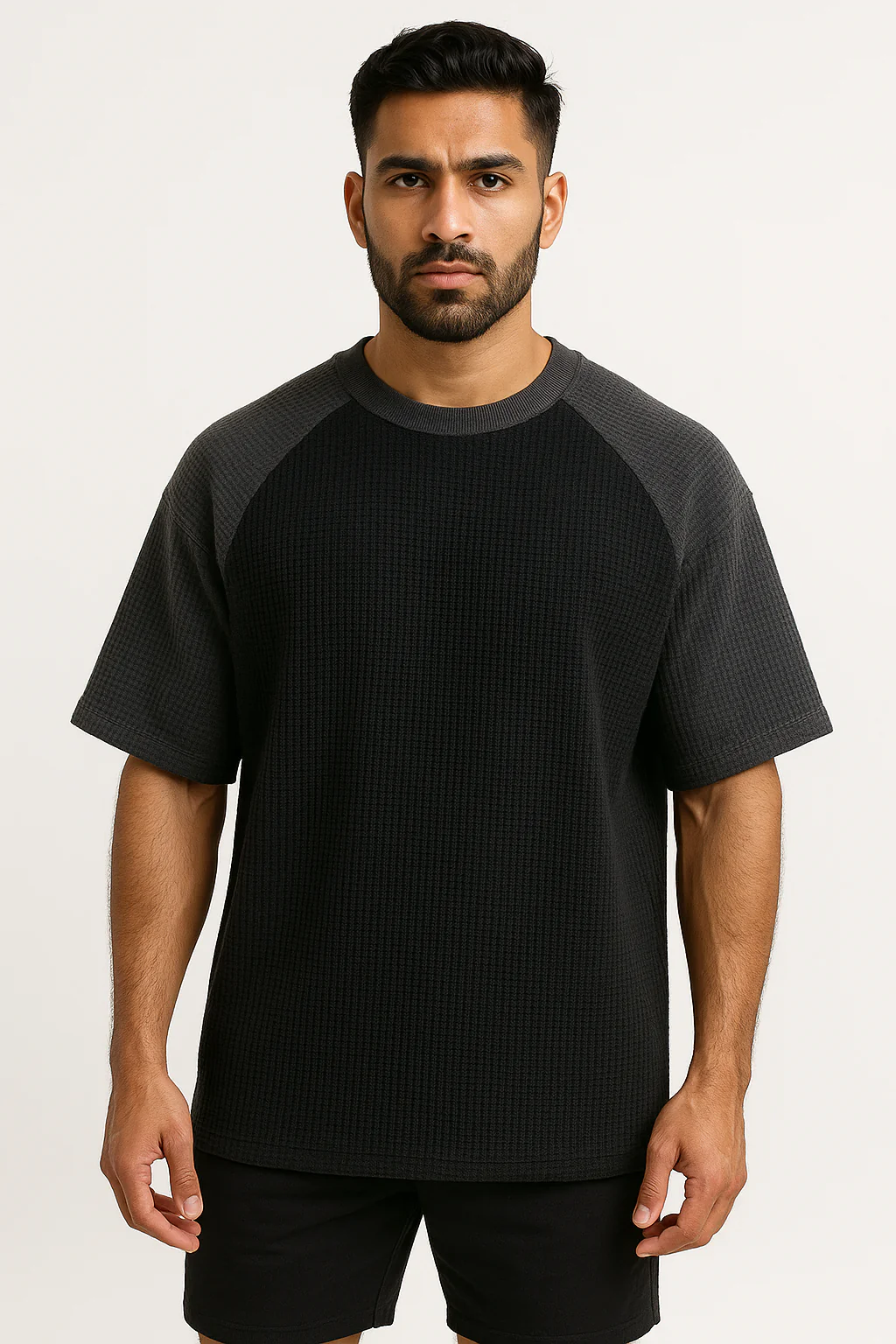 Pack of 2 - Oversized Raglan Waffle Knit T-Shirt - Image 3