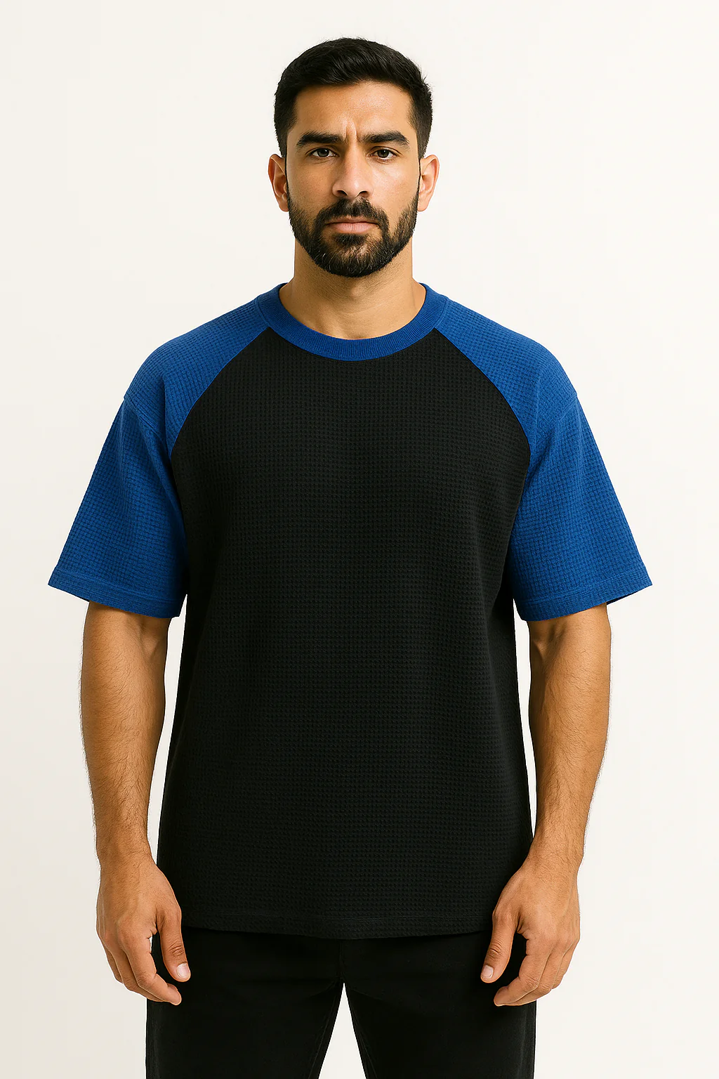 Pack of 2 - Oversized Raglan Waffle Knit T-Shirt - Image 2