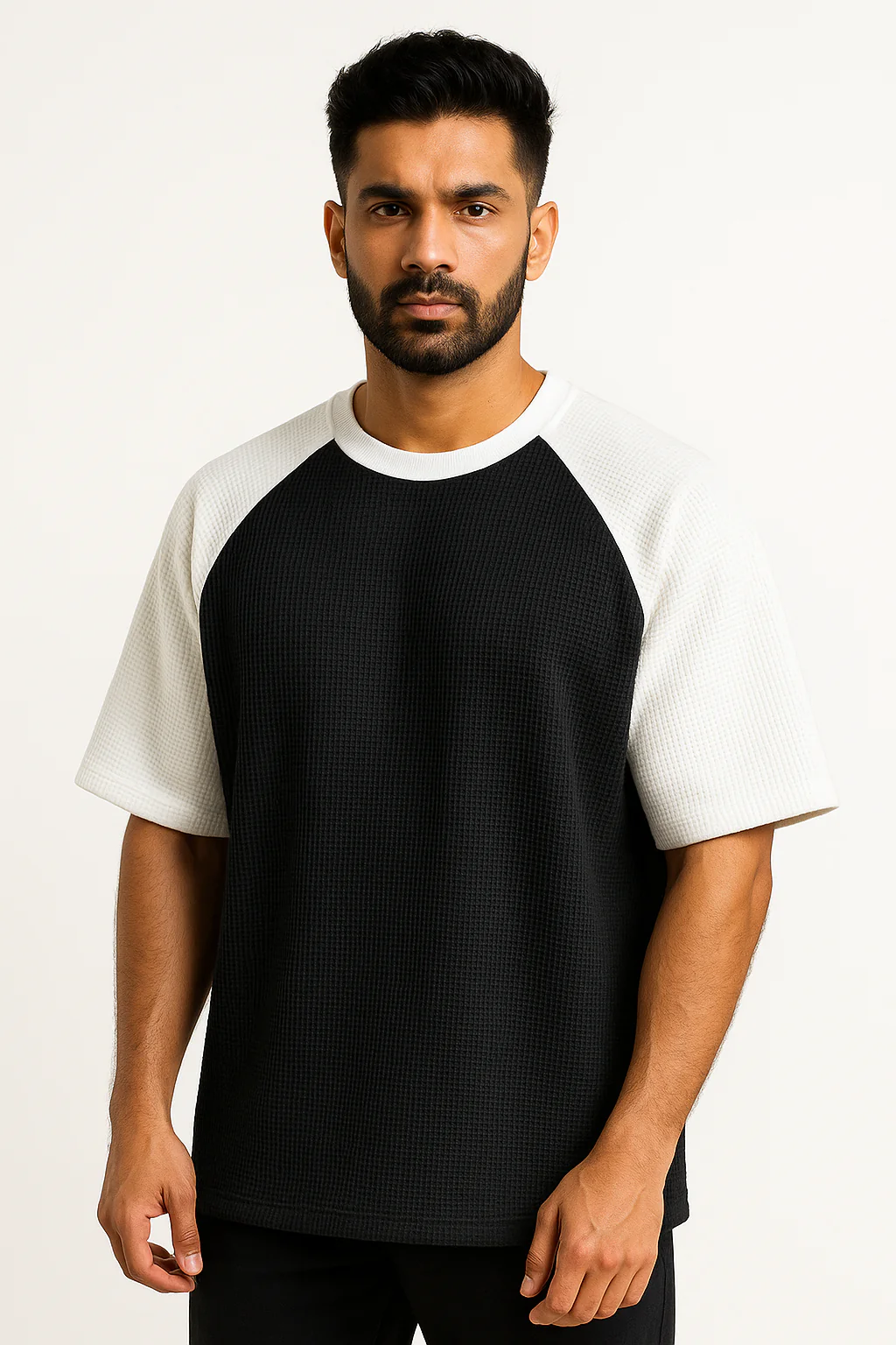 Pack of 2 - Oversized Raglan Waffle Knit T-Shirts - Image 3