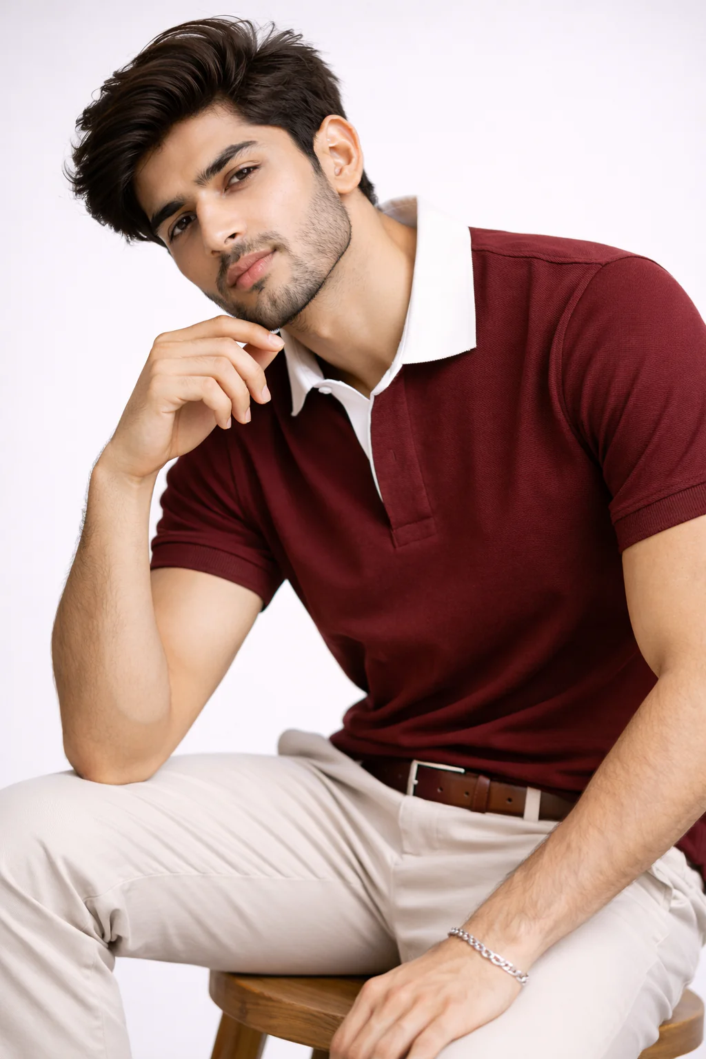 Pack of 2 Two Tone Johnny Collar Polos - Image 3