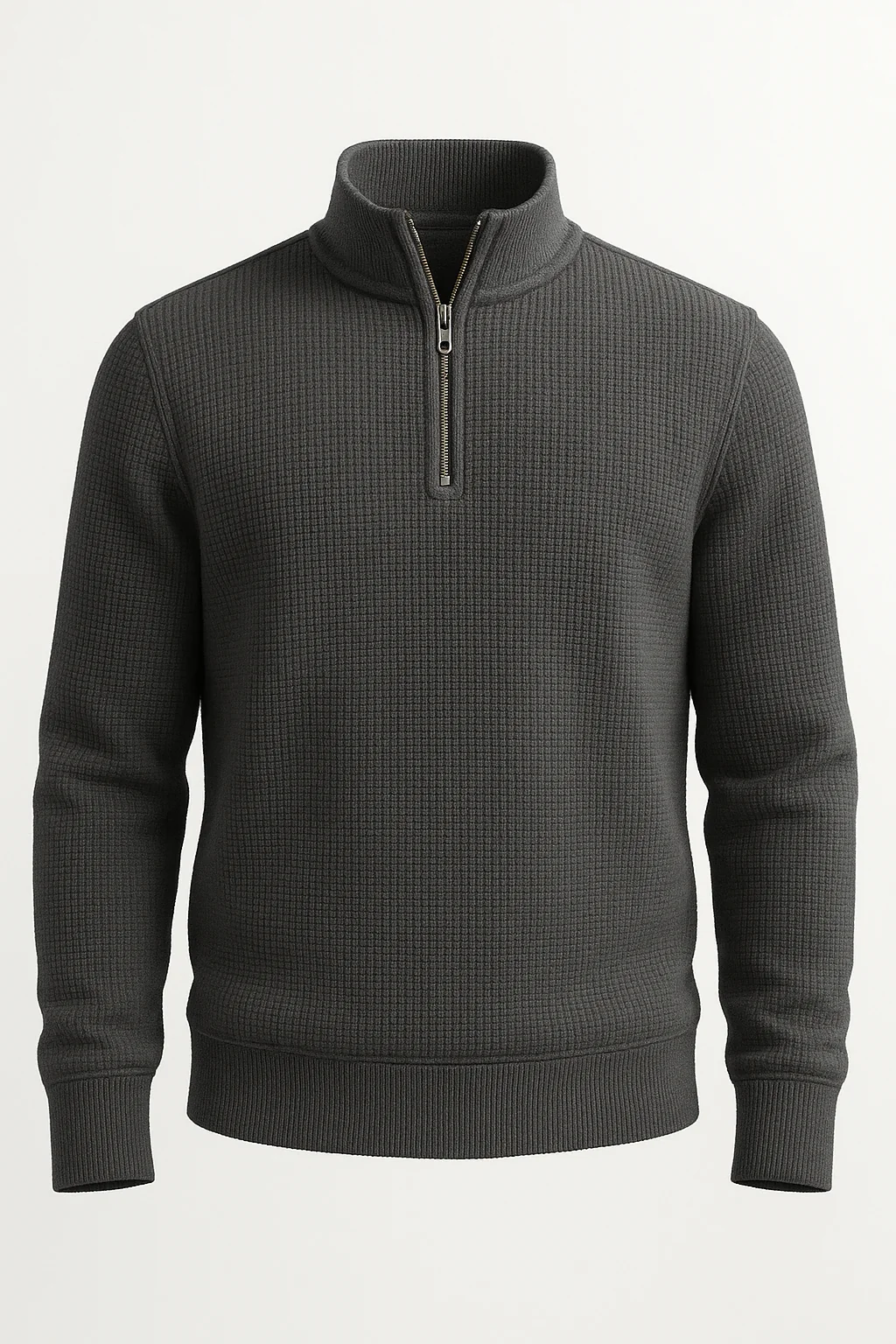 Pack of 2 Blue & Charcoal WaffleZip Mocknecks - Image 4