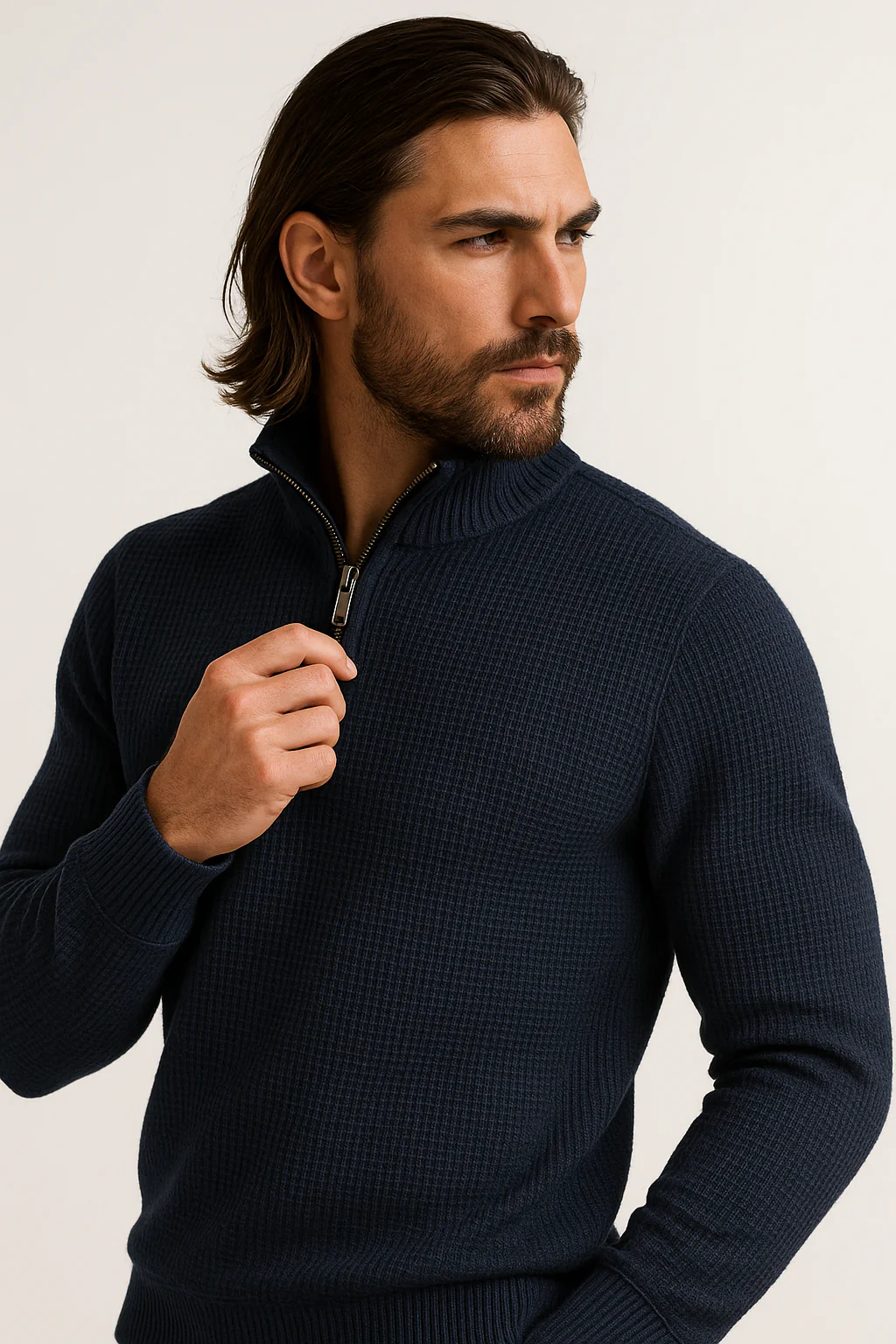 Pack of 2 Blue & Maroon WaffleZip Mocknecks - Image 2