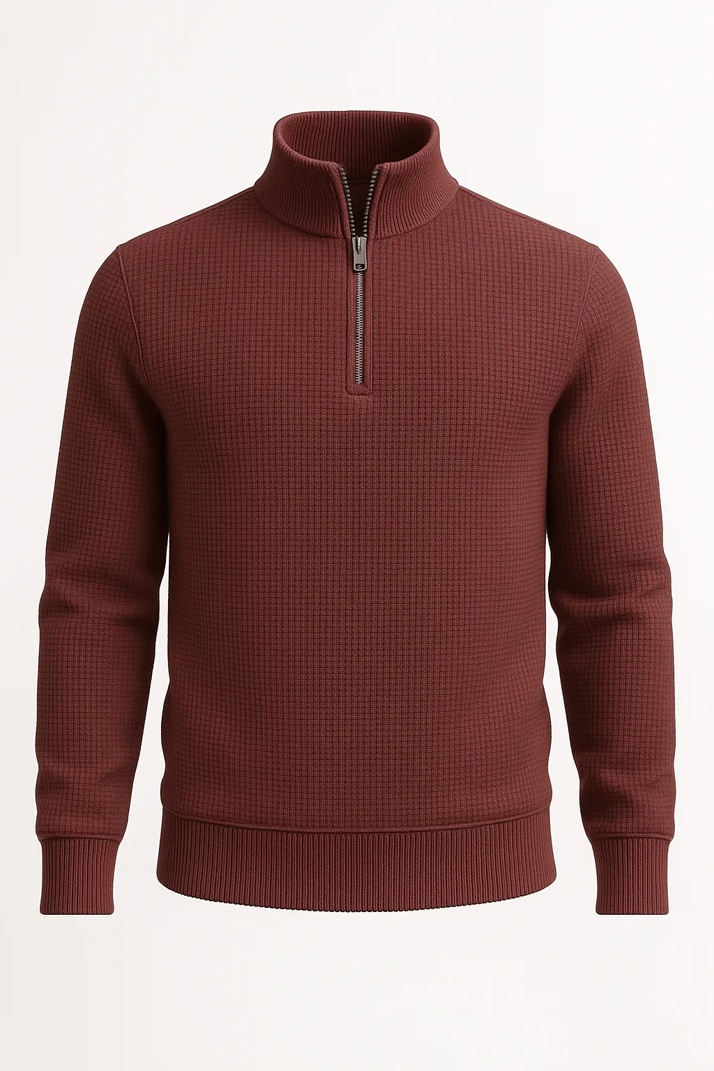 Pack of 2 Blue & Maroon WaffleZip Mocknecks - Image 4