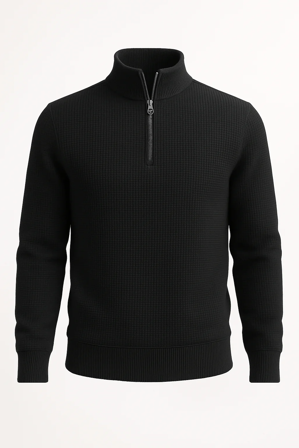 Pack of 2 Black & Charcoal WaffleZip Mocknecks - Image 5