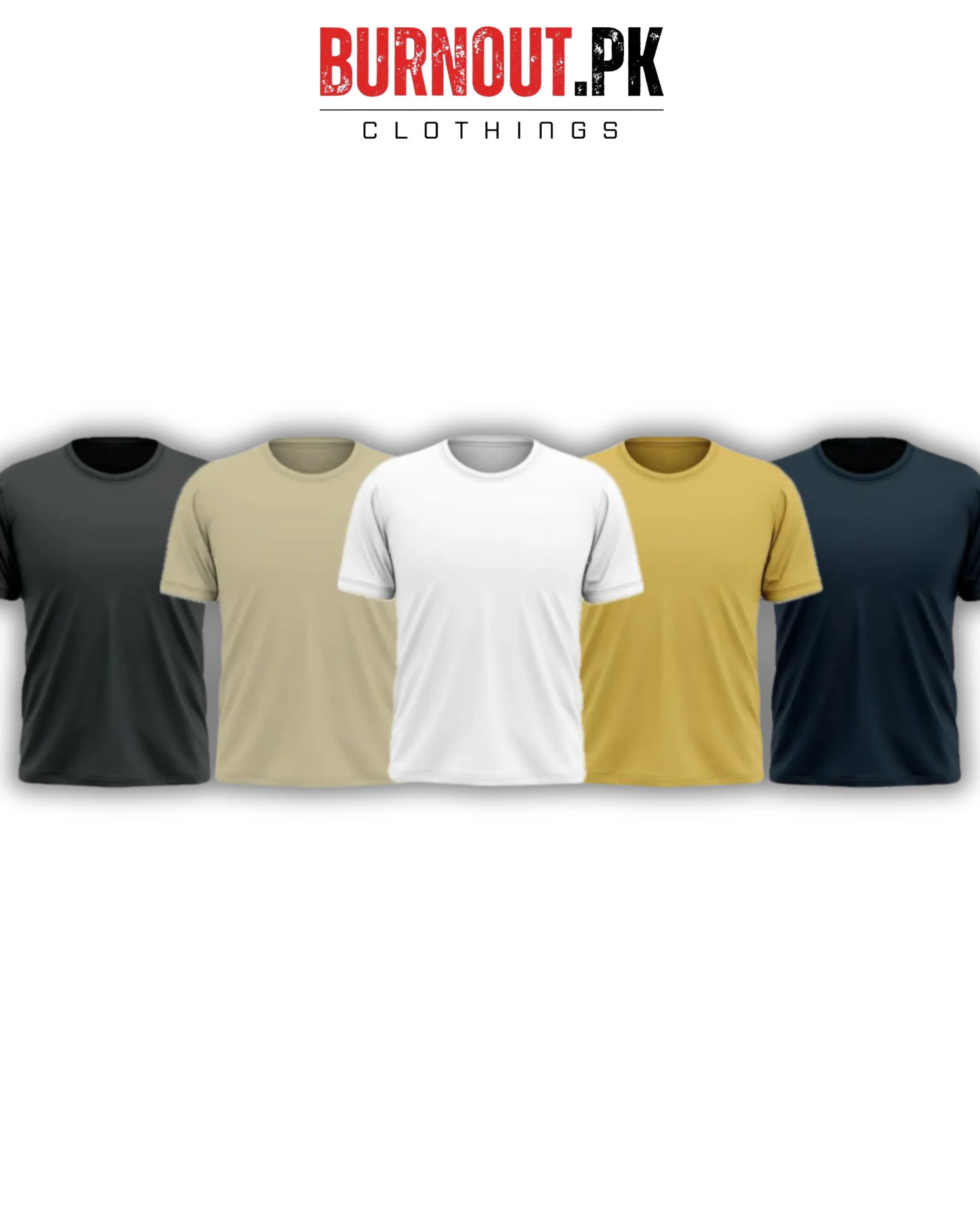 Pack of 5 Plain Half sleeves T-Shirt